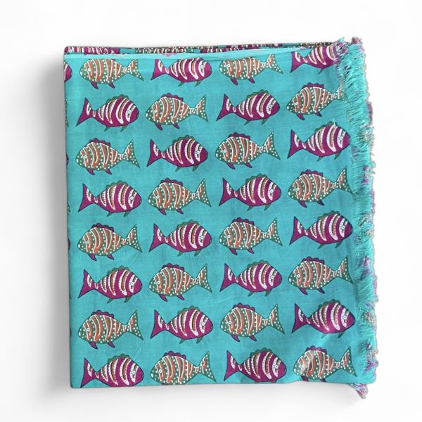 1. Fish pareo Teal BRASS Workshop 25rg08