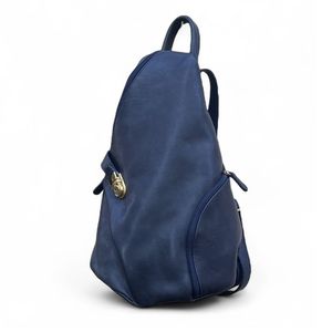 Backpack with flap closure Blue BRASS Workshop