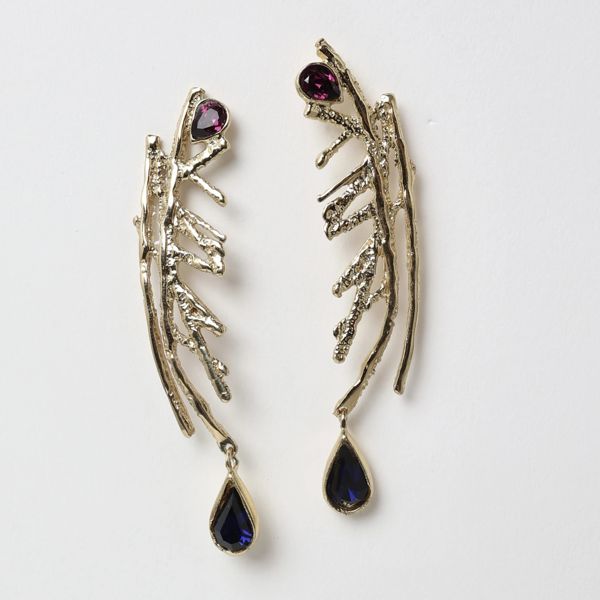 1. Prickle Glitter earrings amethyts KALLIOPE Handmade Jewelry gs1770