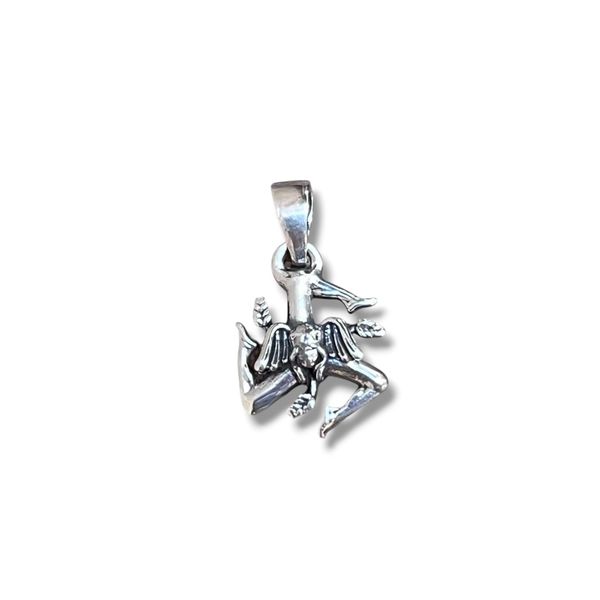 1. Hanging Trinacria silver grey BRASS Workshop 25pe10