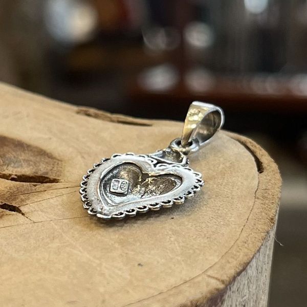 Tuscany Silver Medaglione Cuore Grande Inciso Con Catena 46cm In Argento Sterling 925 Riciclato - Gioiello Etico Per Donne
