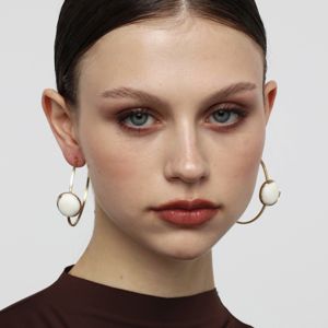 1. Stonekiss hoop earrings ivory KALLIOPE Handmade Jewelry gs1830c