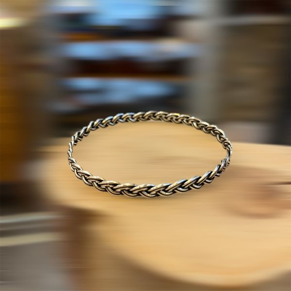 2. Rigid braided bracelet silver gray BRASS Workshop 25br03