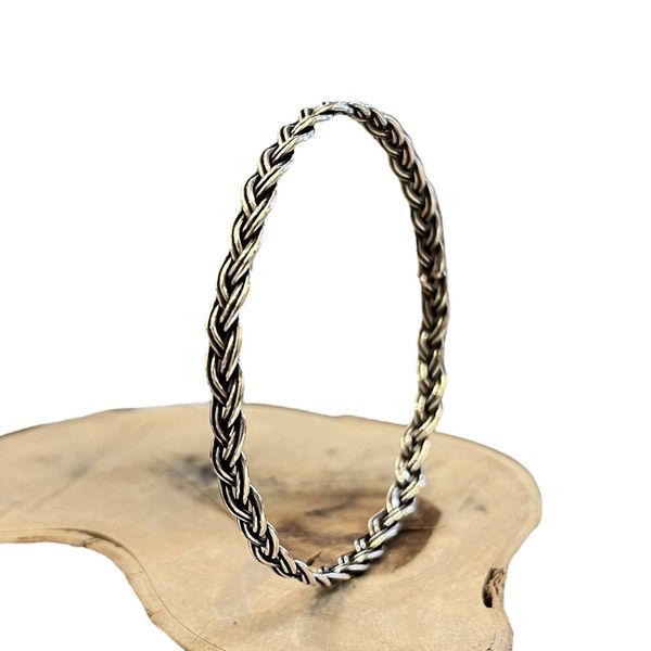 3. Rigid braided bracelet silver gray BRASS Workshop 25br03