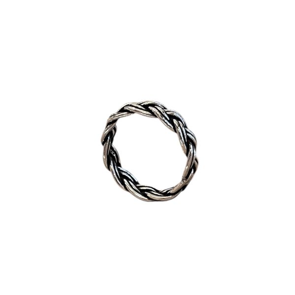 2. Rigid braided ring silver grey BRASS Workshop 25an13