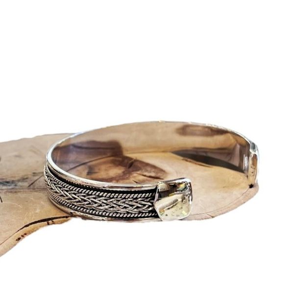 4. Bracciale rigido aperto grigio argento BRASS Workshop 25br05