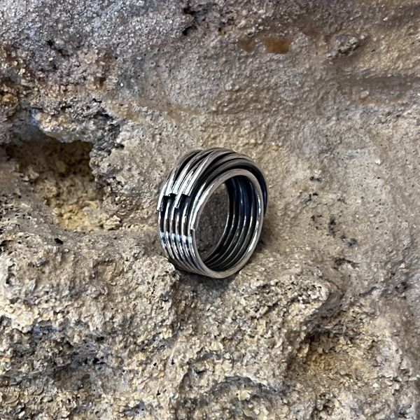 4. Fringe ring silver grey BRASS Workshop 25an19