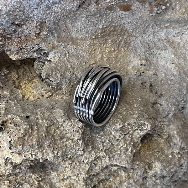 3. Fringe ring silver grey BRASS Workshop 25an19