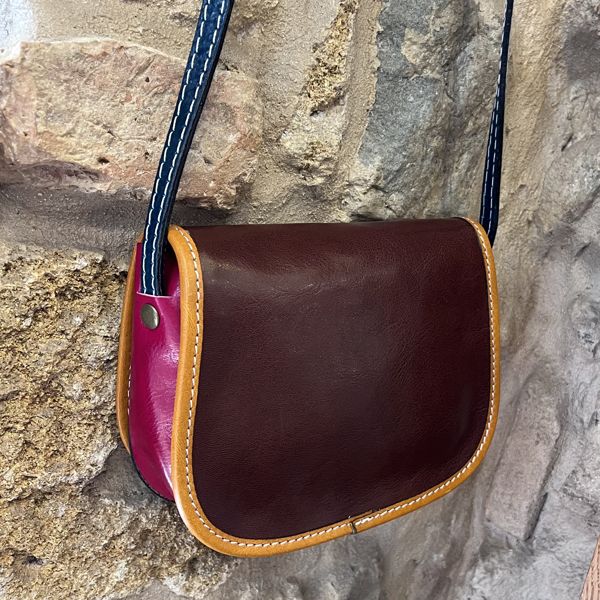 4. Patchwork messenger bag brown BRASS Workshop ta032
