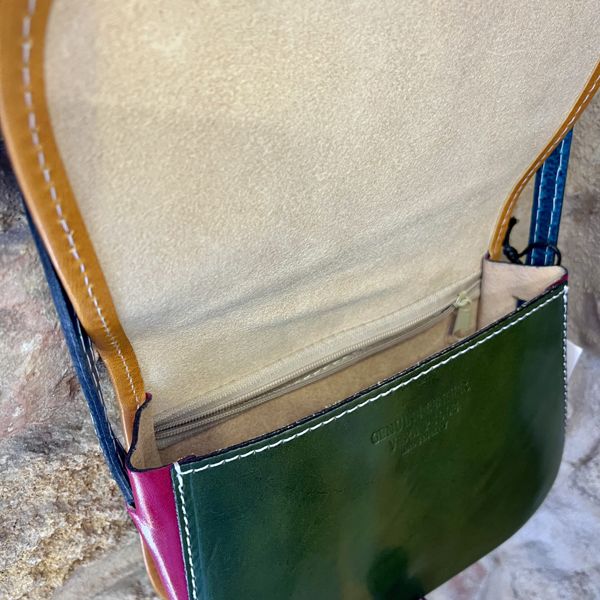 3. Patchwork messenger bag brown BRASS Workshop ta032