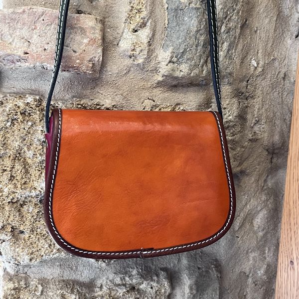 3. Borsa postina patchwork arancione BRASS Workshop ta032