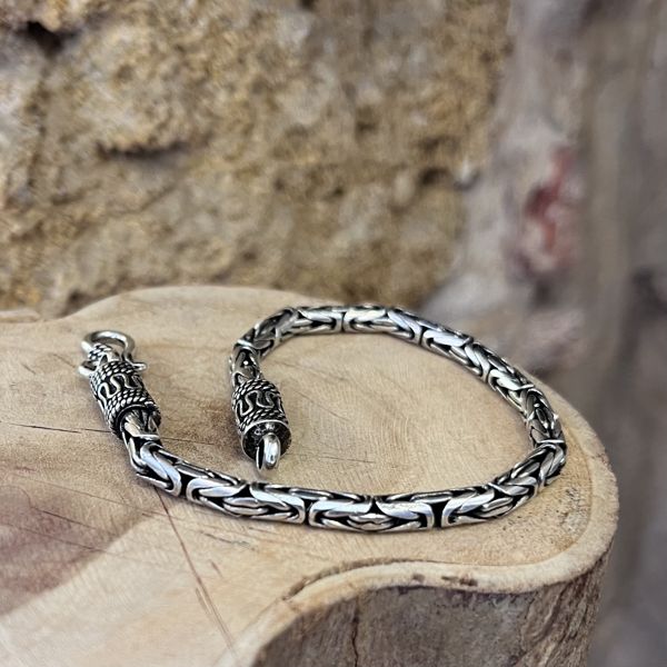 4. Byzantine bracelet 4mm silver grey BRASS Workshop brbz01
