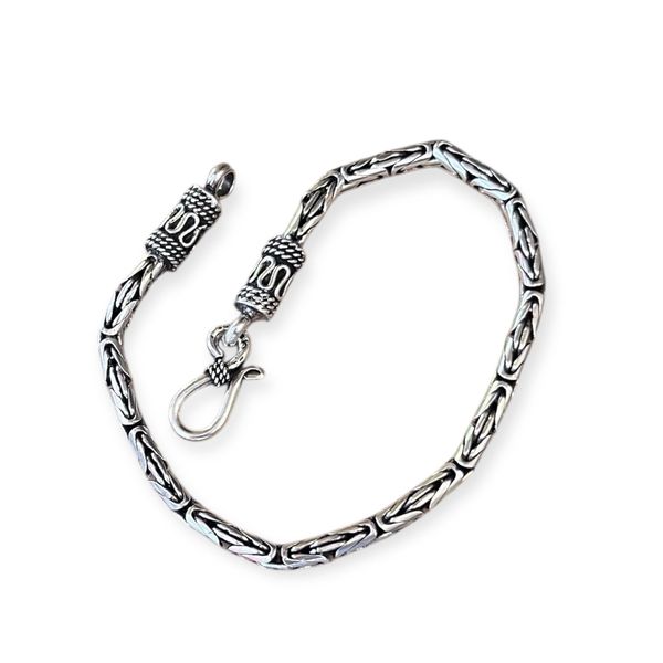 1. Byzantine bracelet 3.5 mm silver grey BRASS Workshop brbz02