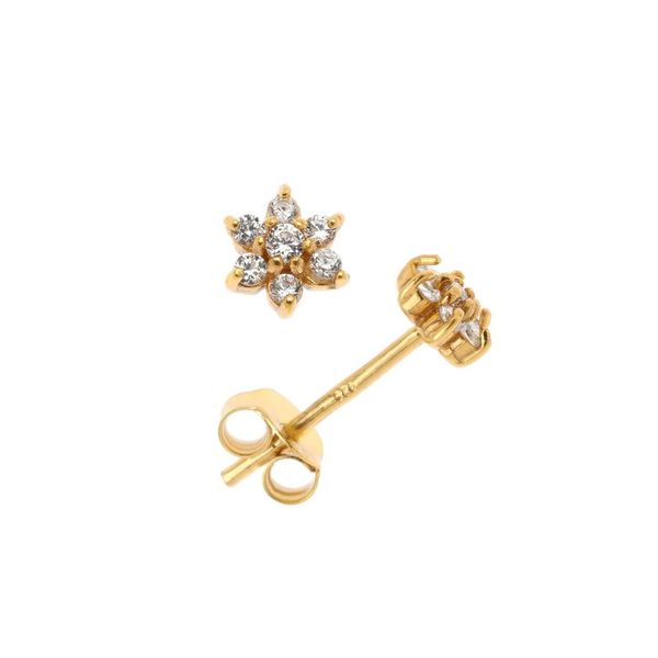 1. Small rosette earrings gold Arteon 51287-000