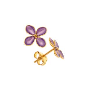 Orecchini lobo fiore viola Arteon