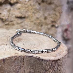 3. Byzantine bracelet 3mm Silver grey BRASS Workshop brbz03