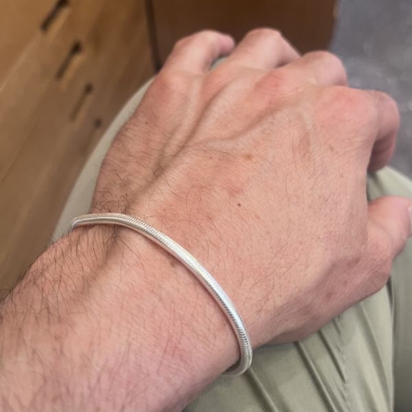 3. Bracciale snake 3 mm grigio argento BRASS Workshop snake07