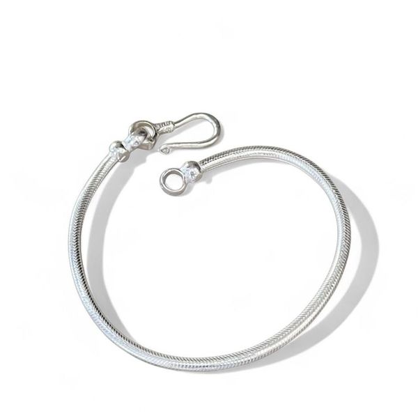 1. 3mm snake bracelet silver grey BRASS Workshop snake07