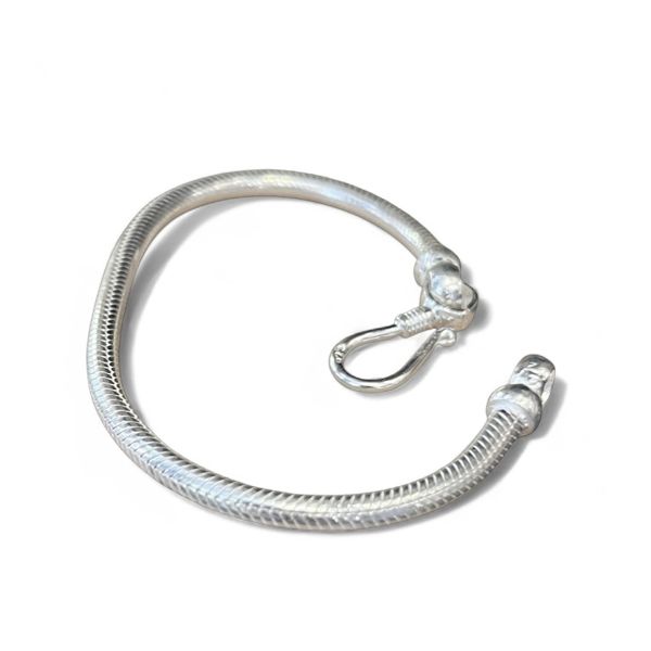 1. Snake bracelet 3.5 mm silver grey BRASS Workshop snake08