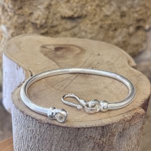 1. Snake bracelet 3.5 mm silver grey BRASS Workshop snake08