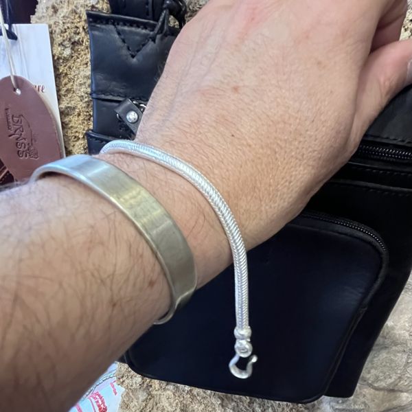 2. Bracciale "snake" 4 mm grigio argento BRASS Workshop snake09