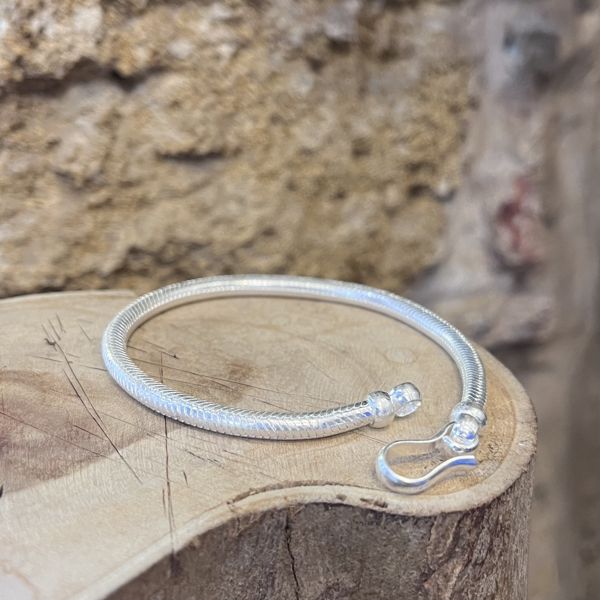 3. Bracciale "snake" 4 mm grigio argento BRASS Workshop snake09