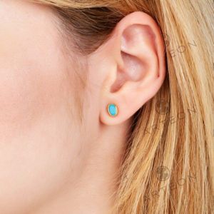 3. Turquoise Oval Earrings turquoise