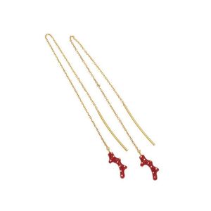 1. Orecchini catena "ramo corallo" oro