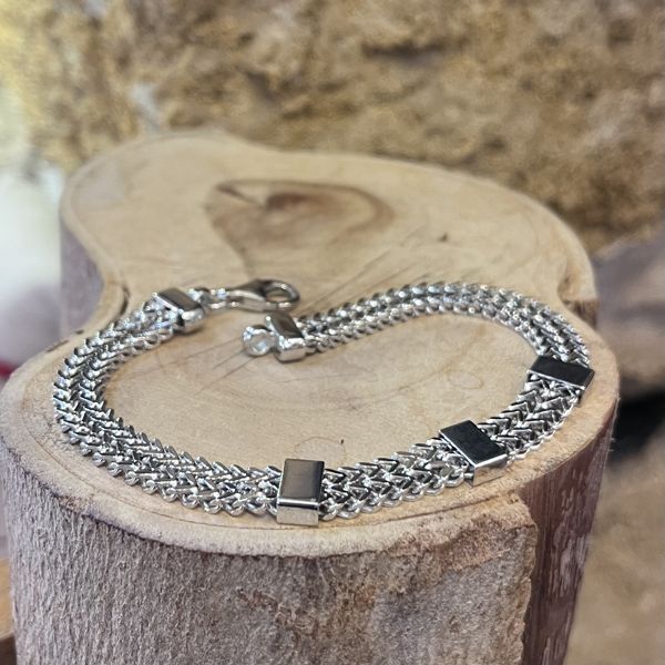 2. Bracciale 3 grigio argento BRASS Workshop 25br07