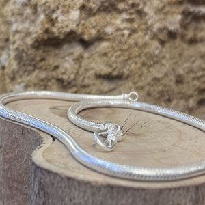 1. Round mesh necklace "snake" 4 mm Silver grey BRASS Workshop snkc01