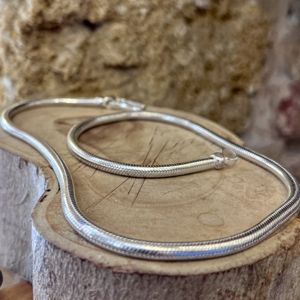 3. Snake necklace 3.5 mm Silver grey BRASS Workshop snkc02