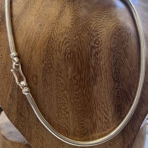 2. Snake necklace 3.5 mm Silver grey BRASS Workshop snkc02