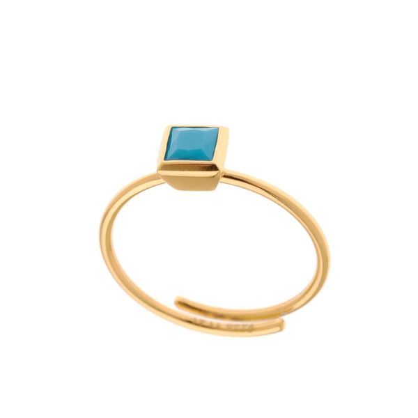 1. Square stone ring gold Arteon 23804-000