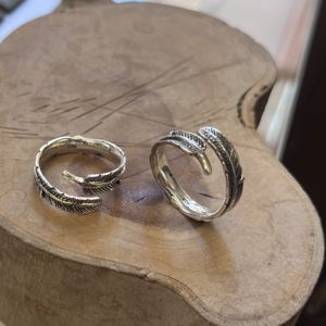 2. Feather ring silver grey BRASS Workshop 25an24