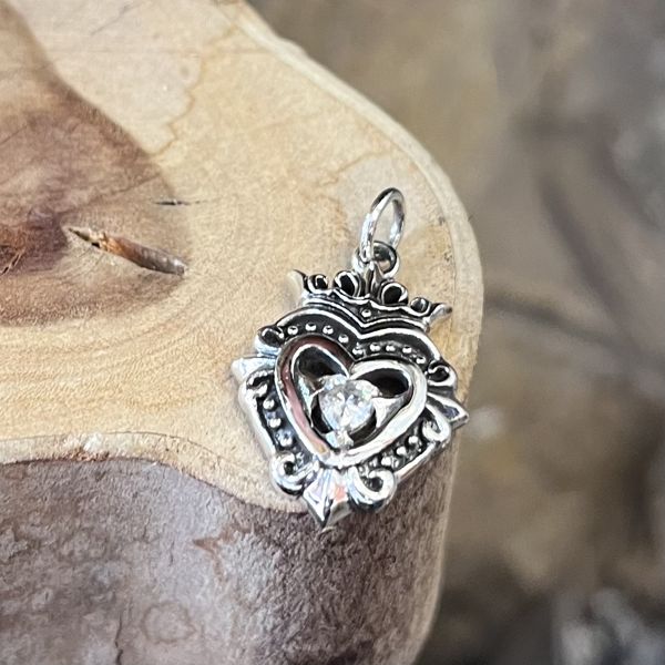 3. Pendente cuore cristallo Grigio argento BRASS Workshop 25pe29