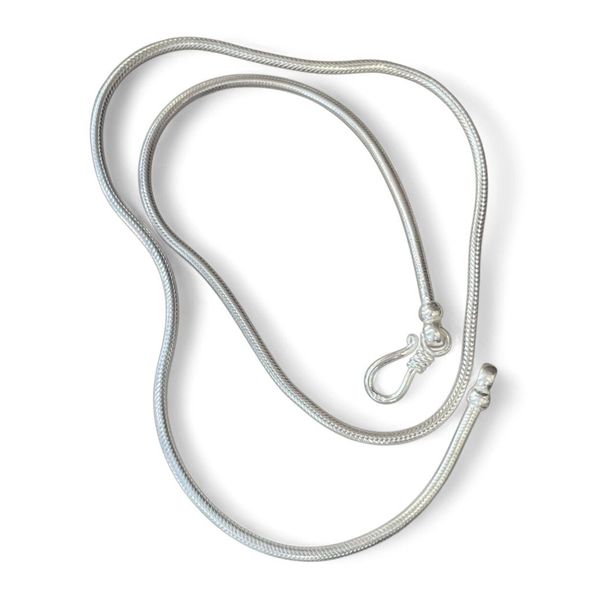 1. 3mm Snake Necklace silver grey BRASS Workshop snkc03