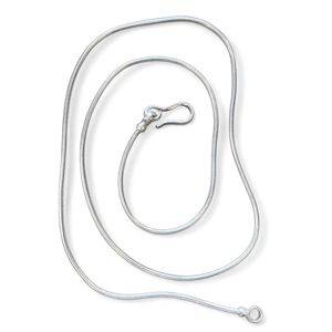 1. 2mm Snake Necklace silver grey BRASS Workshop snkc04