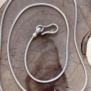 3. 2mm Snake Necklace silver grey BRASS Workshop snkc04