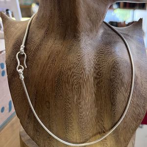 2. 2mm Snake Necklace silver grey BRASS Workshop snkc04