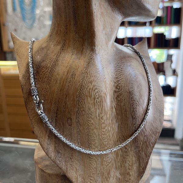 2. Byzantine necklace 2mm silver gray BRASS Workshop 25co06