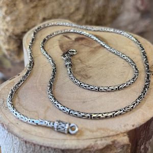 3. Byzantine necklace 2mm silver gray BRASS Workshop 25co06