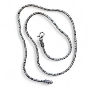 1. Byzantine necklace 2mm silver gray BRASS Workshop 25co06