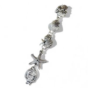 1. Starfish and shell bracelet silver gray BRASS Workshop 25br09