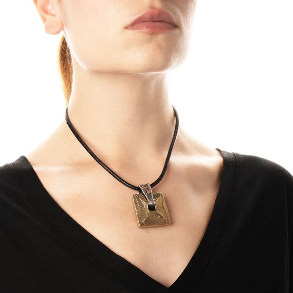 1. Collana pendente quadrati bronzo Giuseppe Mandile cr095b
