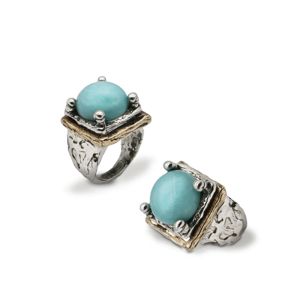2. Signet ring with stone amazonite