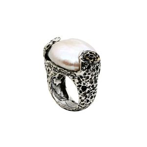 Crater ring white Giuseppe Mandile