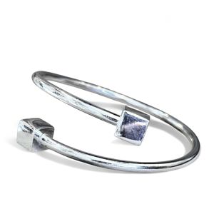 Bracciale rigido cubi grigio argento BRASS Workshop