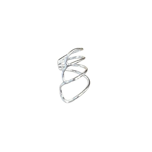 1. Earcuff Fibonacci grigio argento BRASS Workshop ear02