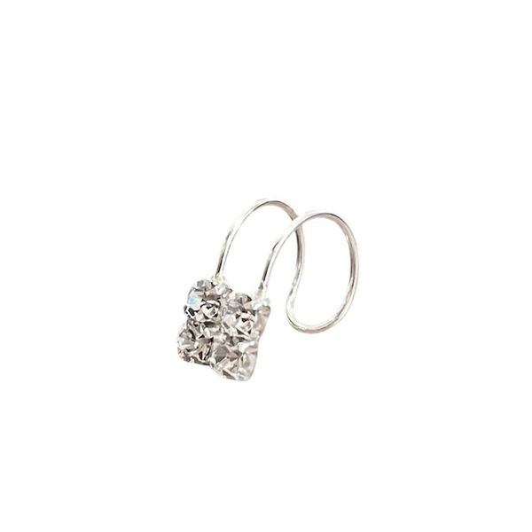 1. Crystal Earcuff silver gray BRASS Workshop ear04