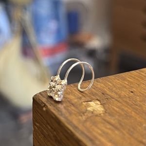 3. Crystal Earcuff silver gray